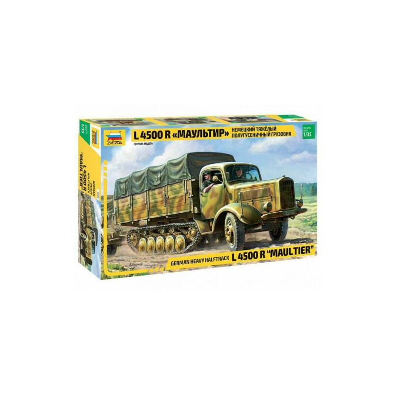 1:35 Zvezda 3603 - L 4500 R Maultier Mercedes Benz German Smagā kravas automašīna