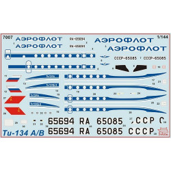 1:144 Zvezda 7007 Советский пассажирский авиалайнер ТУ-134 А/Б-3