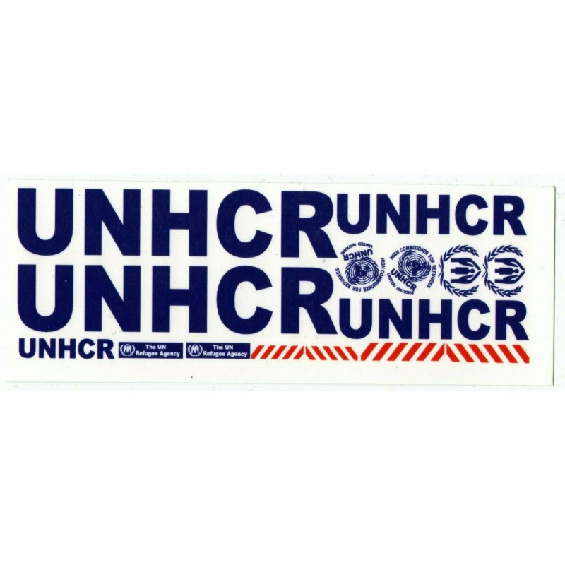 1:43 C3D Decals 43017 - Decals for the UN / UNHCR car KAMAZ, URAL, MAN, IVECO, Mercedes, Volvo etc.