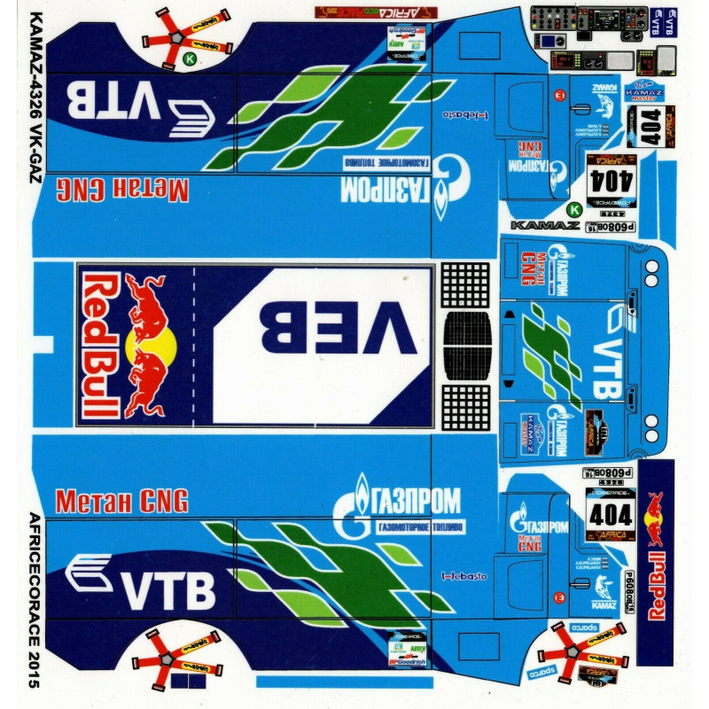 1:43 C3D Decals 43024 - Decals on KAMAZ-4326 VK-GAZ №404 Rally Africa Eco Race 2015