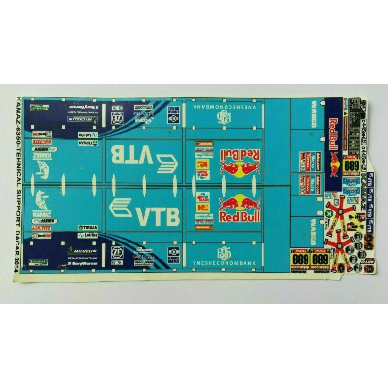 1:43 C3D Decals 43025 - Decals on KAMAZ-6350 №699 Technical Support Rally Paris-Dacar 2014