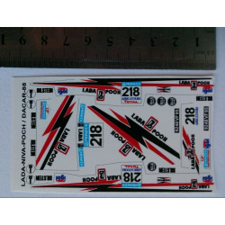 1:43 C3D Decals 43037 - Decals for Lada 4x4 Niva Poch №218 Rally Paris-Dakar 1988