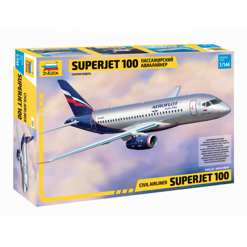 1:144 Zvezda 7009 Sukhoi Superjet 100 Civil Airliner